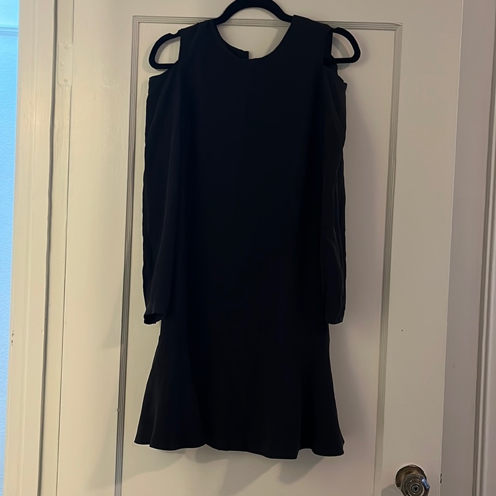 All Saints silk cold shoulder dress
